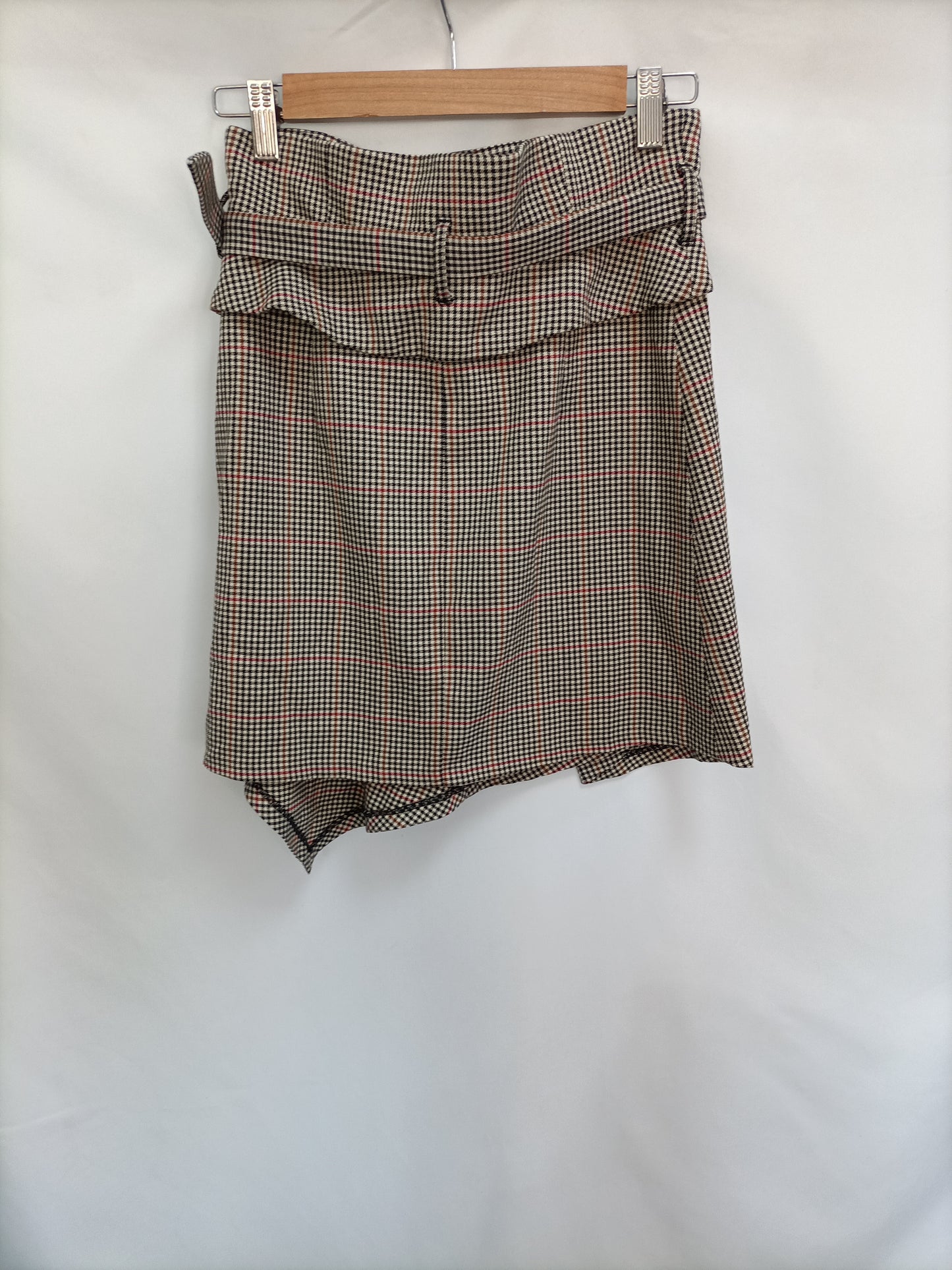 ZARA. Beige houndstooth skirt S.xs