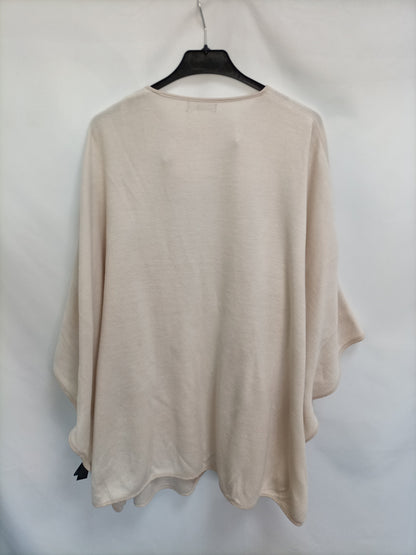 PARFOIS. Poncho de punto beige T.U