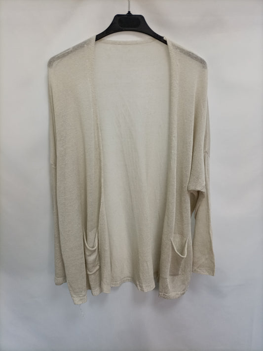 OTRAS. Cárdigan finito beige T.U