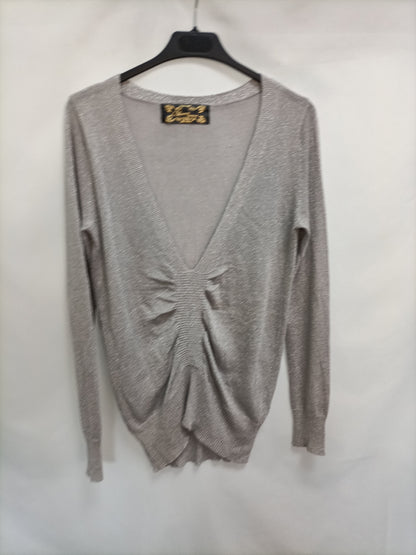 BLANCO. Jersey gris hilos T.38