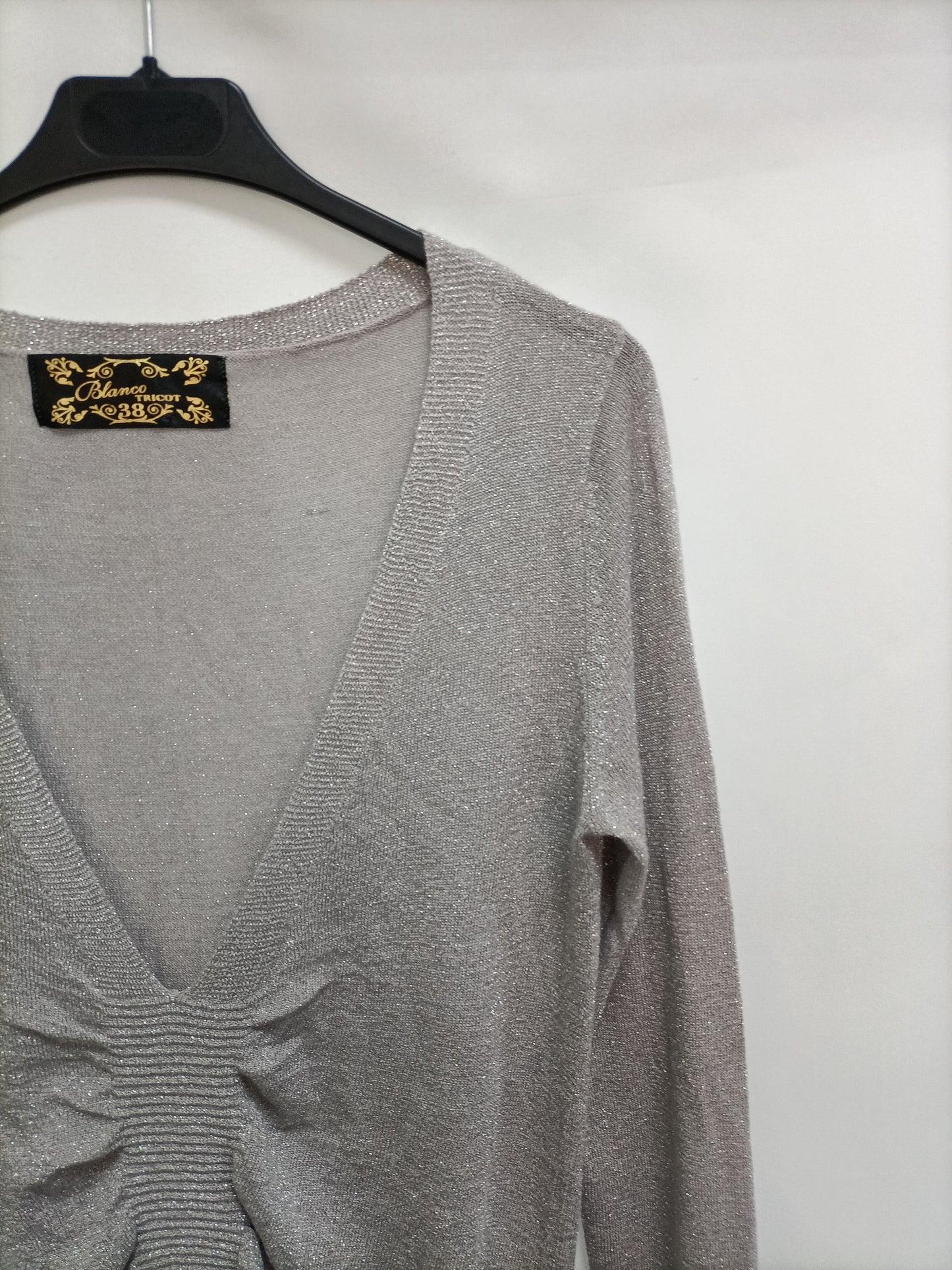 BLANCO. Jersey gris hilos T.38