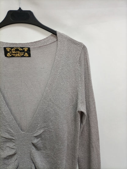 BLANCO. Jersey gris hilos T.38