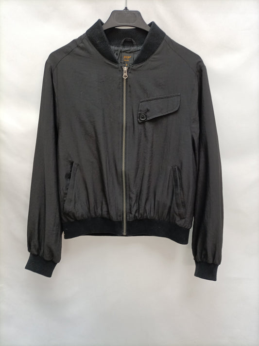 POP ENGLAND. Bomber negra fluida  T.2(m)