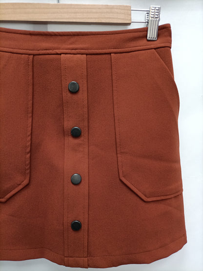 LEFTIES. Falda corta teja T.36