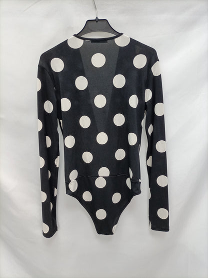 ZARA. Body negro lunares T.s