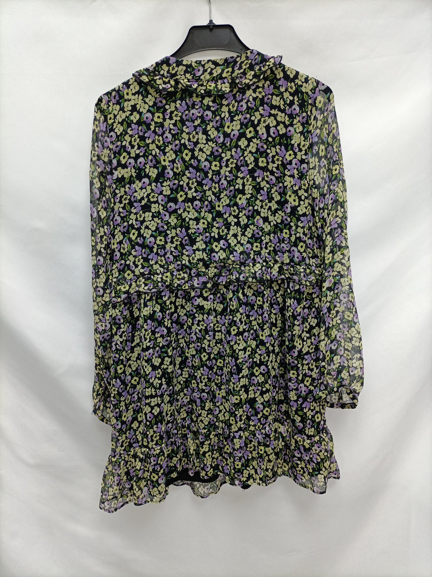 ZARA. Vestido corto flores T.m