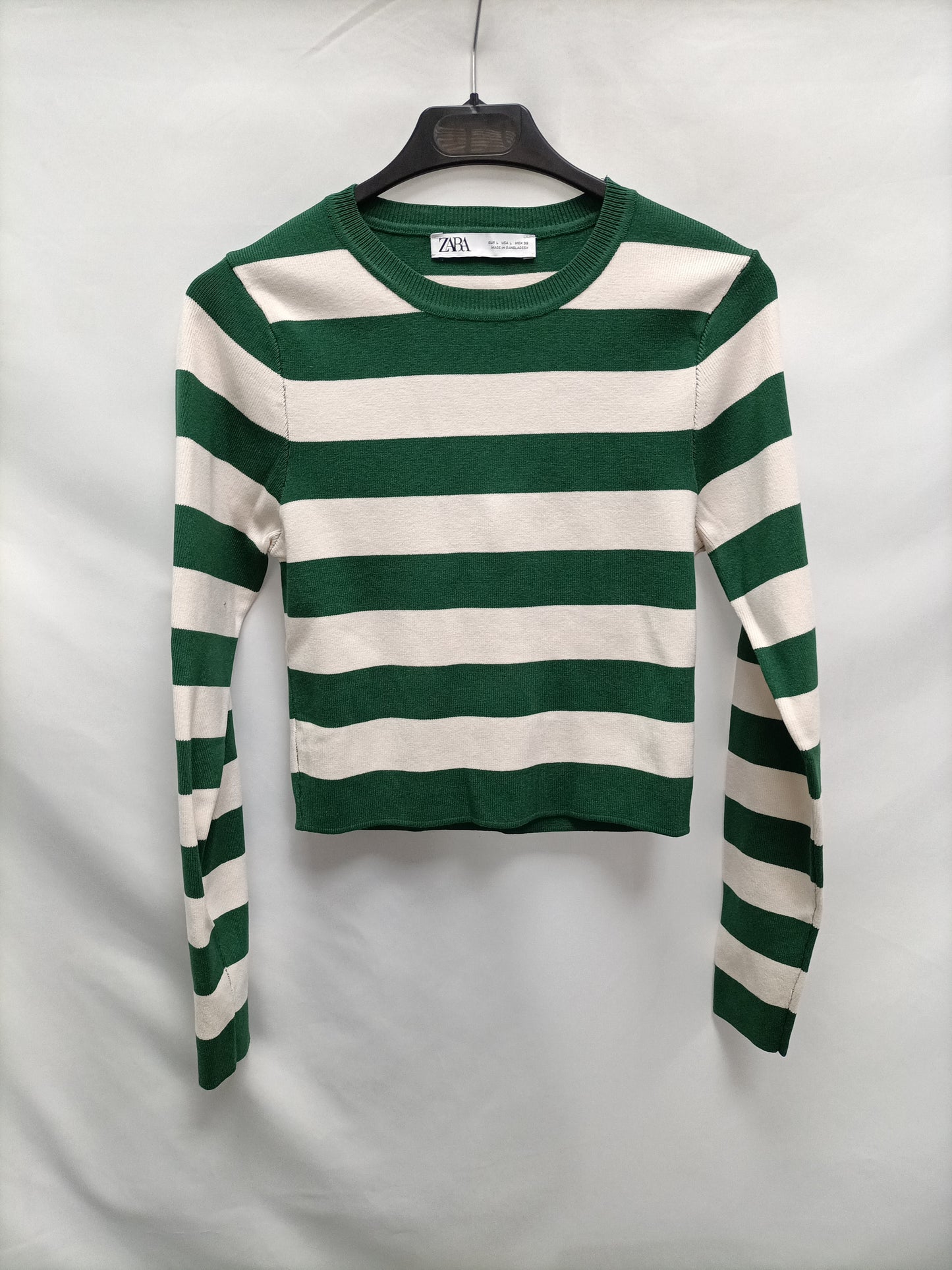 ZARA. Top de punto rayas T.l