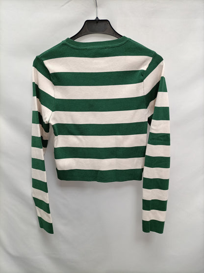 ZARA. Top de punto rayas T.l