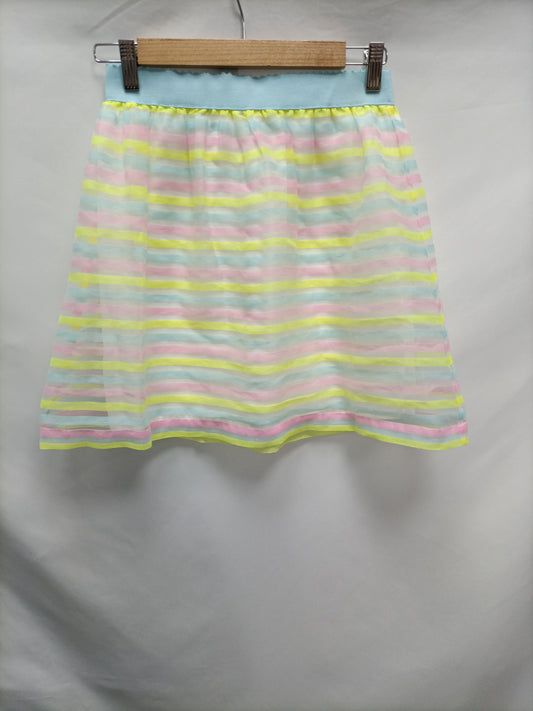 WHITE. Short striped tulle skirt size 34