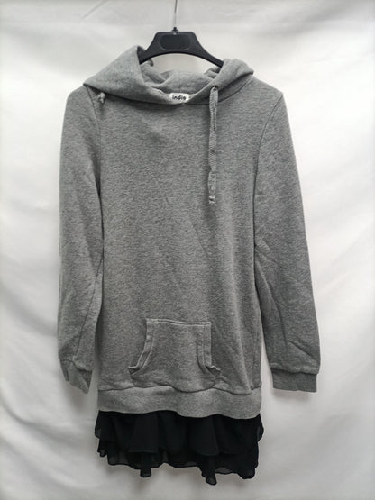 INDIO. Vestido gris sudadera T.m