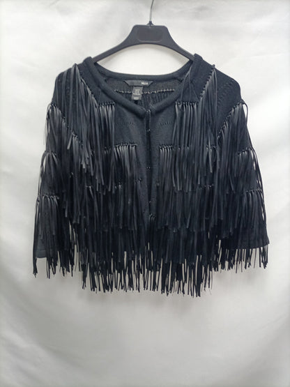 H&M. Chaqueta punto flecos T.xs