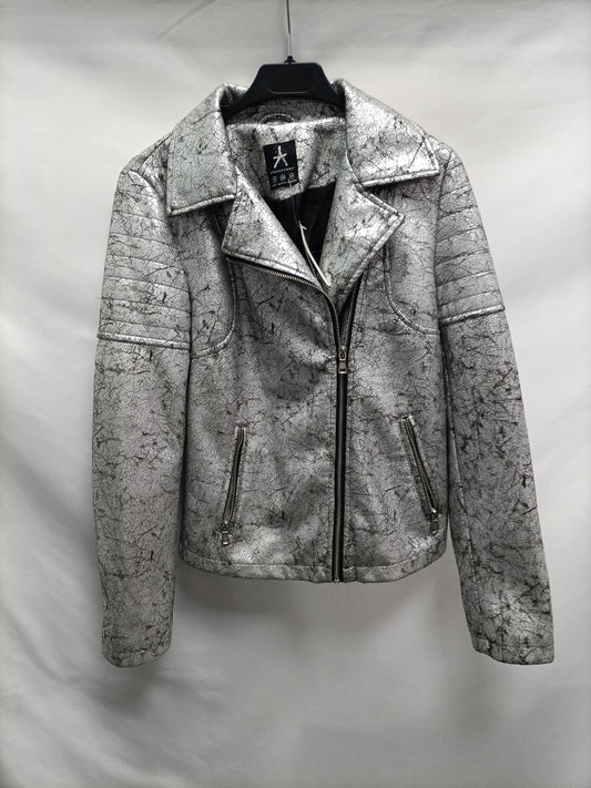 PRIMARK. Cazadora plateada T.36