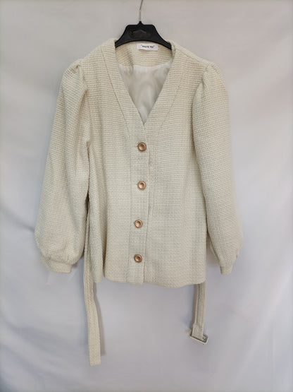 WHITE TEA. Beige tweed jacket Your(s)