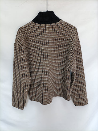 ZARA. Top cuadros textura T.m