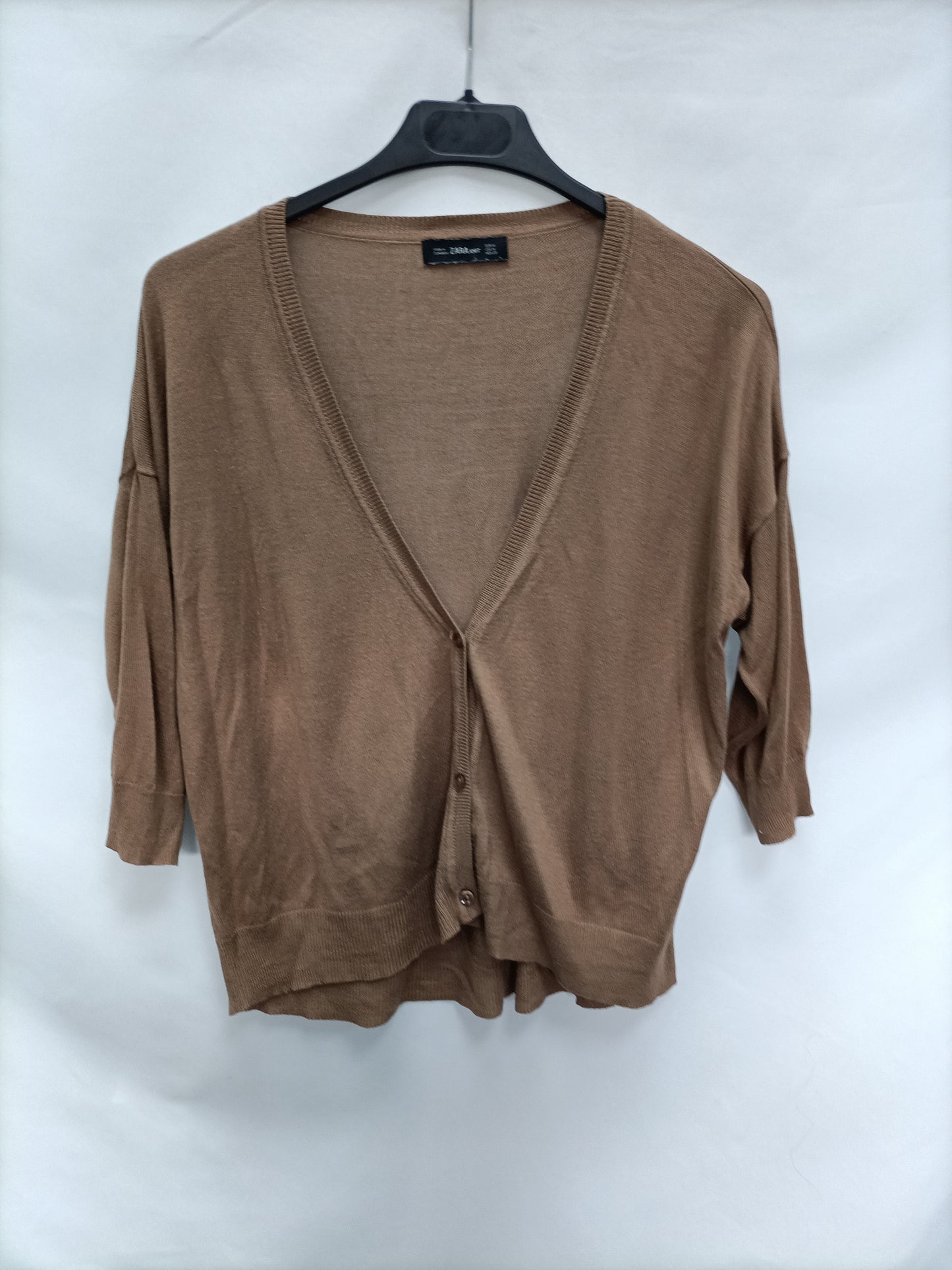 ZARA. Top Abotonado marrón  T.m