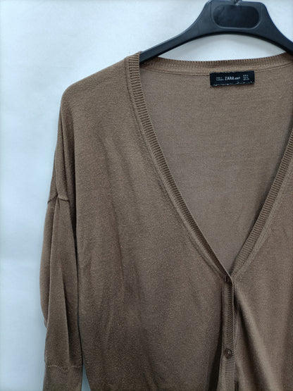 ZARA. Top Abotonado marrón  T.m