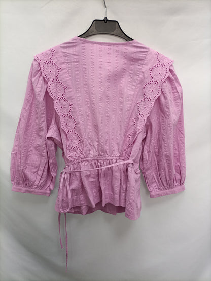 OTRAS. Blusa cruzada lila T.u(s)