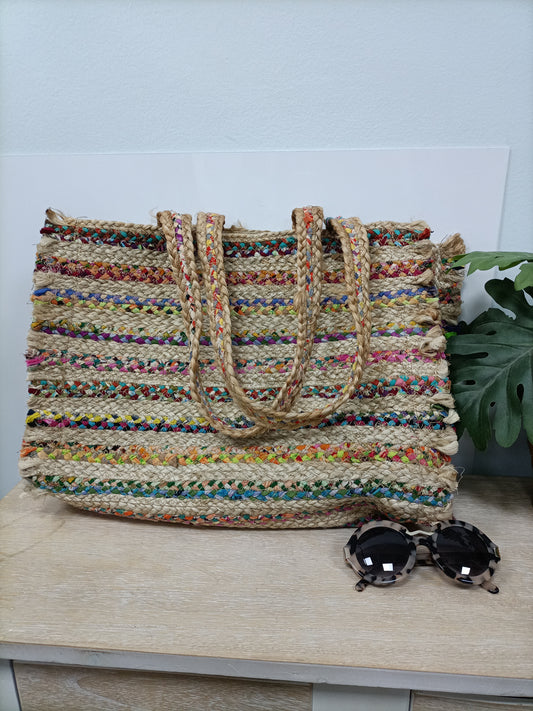OTHERS. Multicolored raffia bag