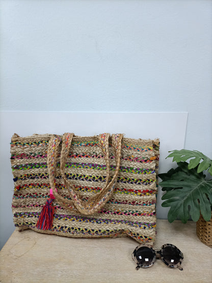 OTHERS. Multicolored raffia bag