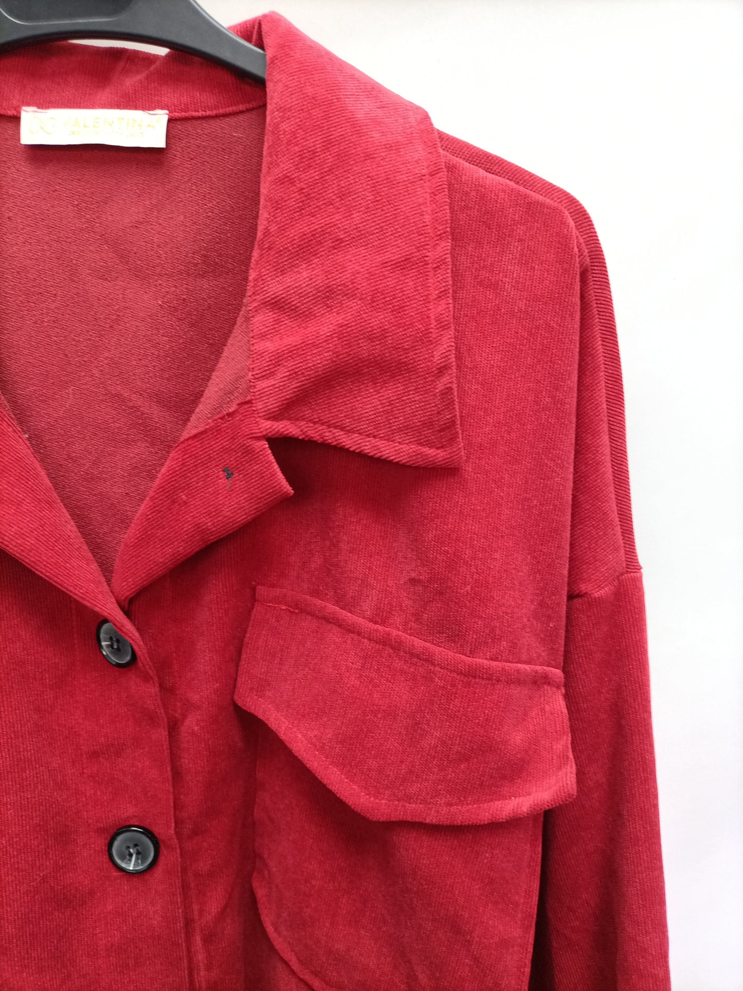 VALENTINA. Vestido pana rojo T.m