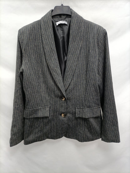 VALENTINA. Blazer gris rayas T.m