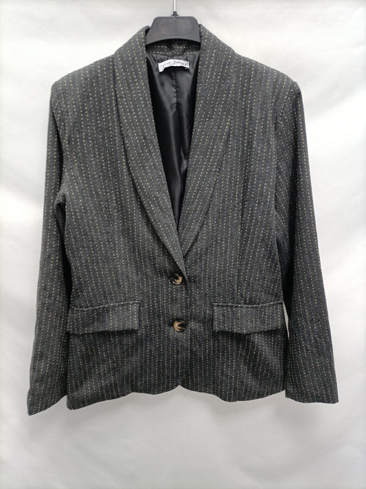 VALENTINA. Blazer gris rayas T.m