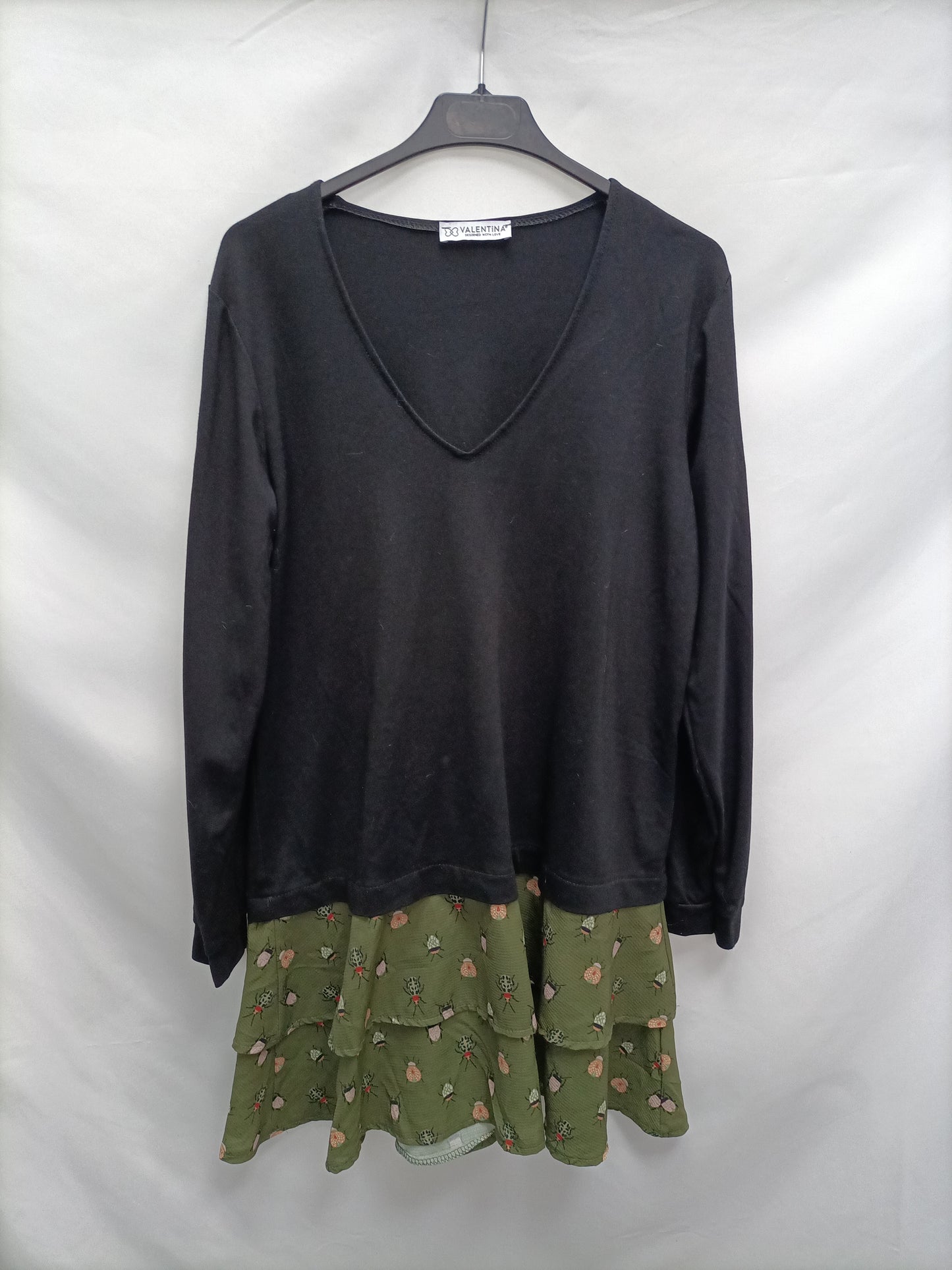 VALENTINA. Black ruffled dress Tm