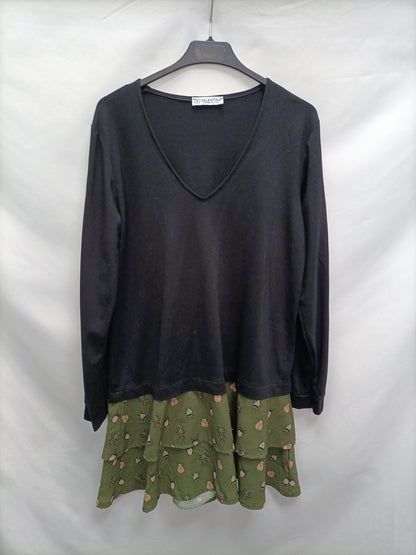 VALENTINA. Black ruffled dress Tm