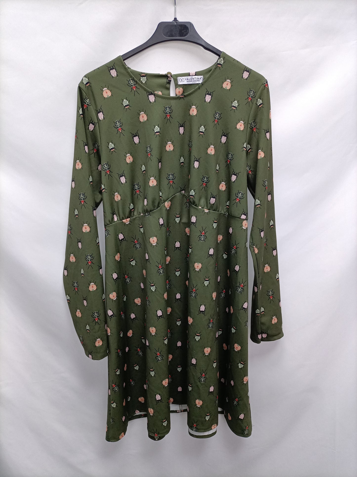 VALENTINA. Vestido verde insectos   T.l