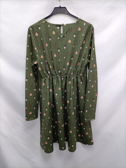 VALENTINA. Vestido verde insectos   T.l