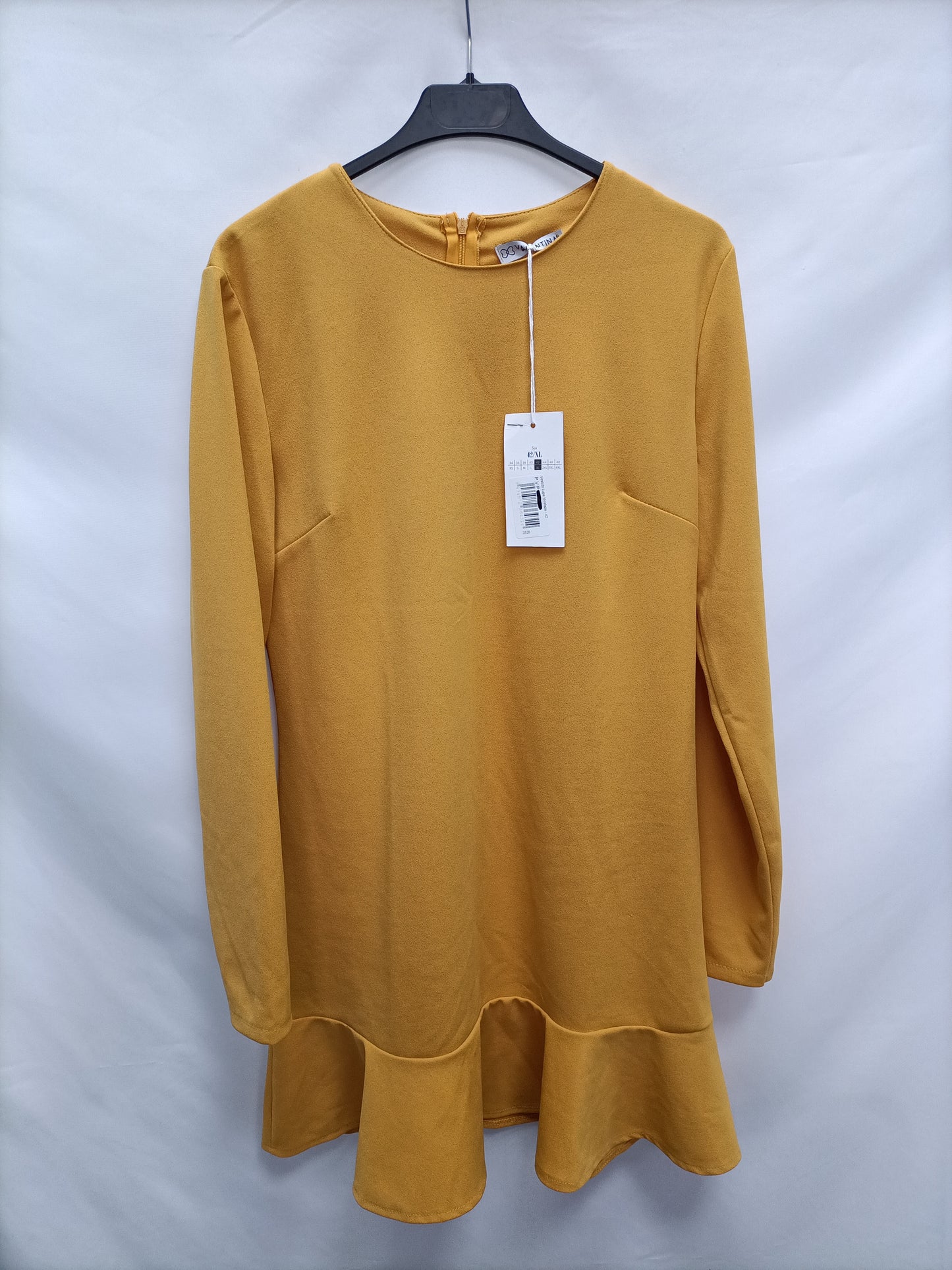 VALENTINA. Vestidos mostaza volante T.xl