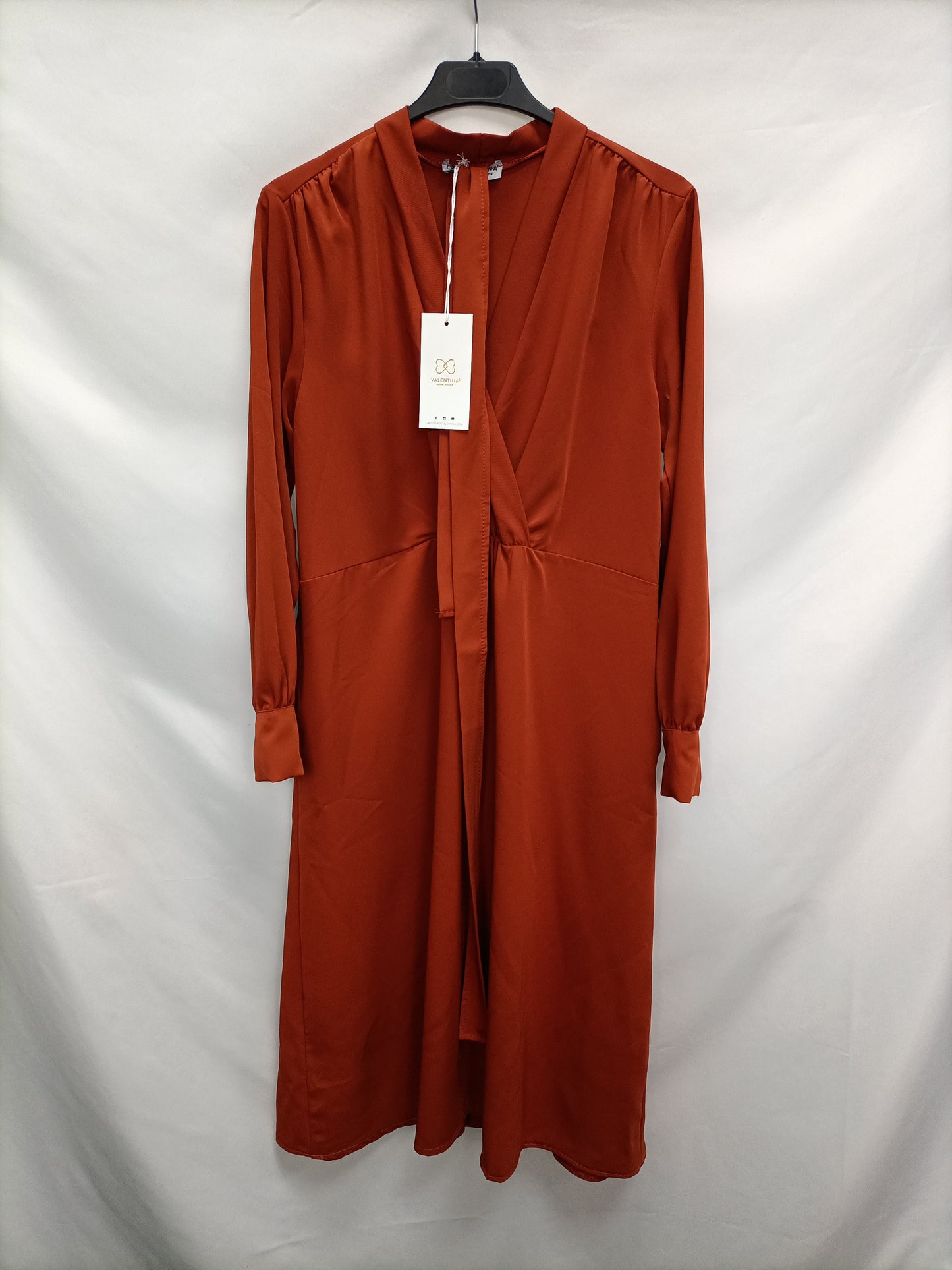 VALENTINA.  Vestido midi teja T.40