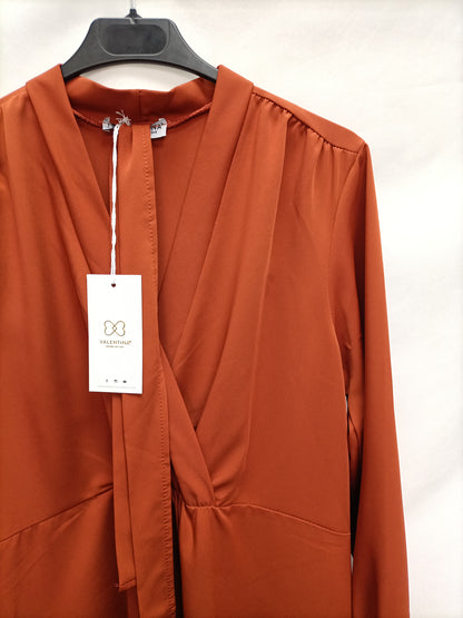 VALENTINA.  Vestido midi teja T.40