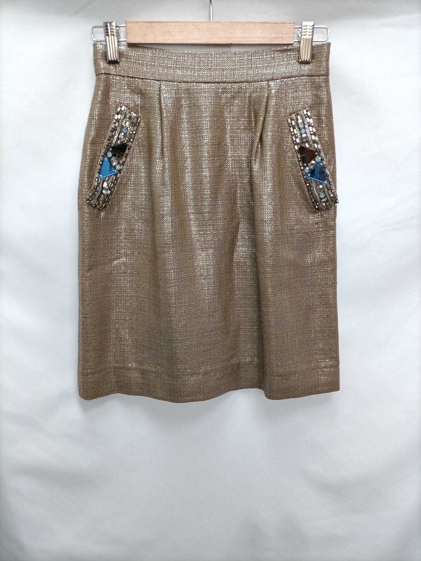 MATTHEW WILLIAMSON. Falda corta pedrería T.8(34)