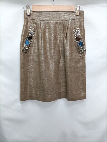 MATTHEW WILLIAMSON. Falda corta pedrería T.8(34)
