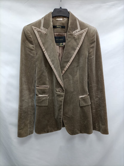 ZARA. Blazer terciopelo beige T.36