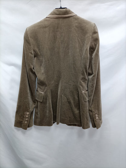 ZARA. Blazer terciopelo beige T.36