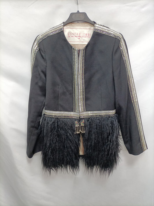 MARKET. I DEVOTA & LOMBA. Chaqueta pelito y abalorios T.42(S)