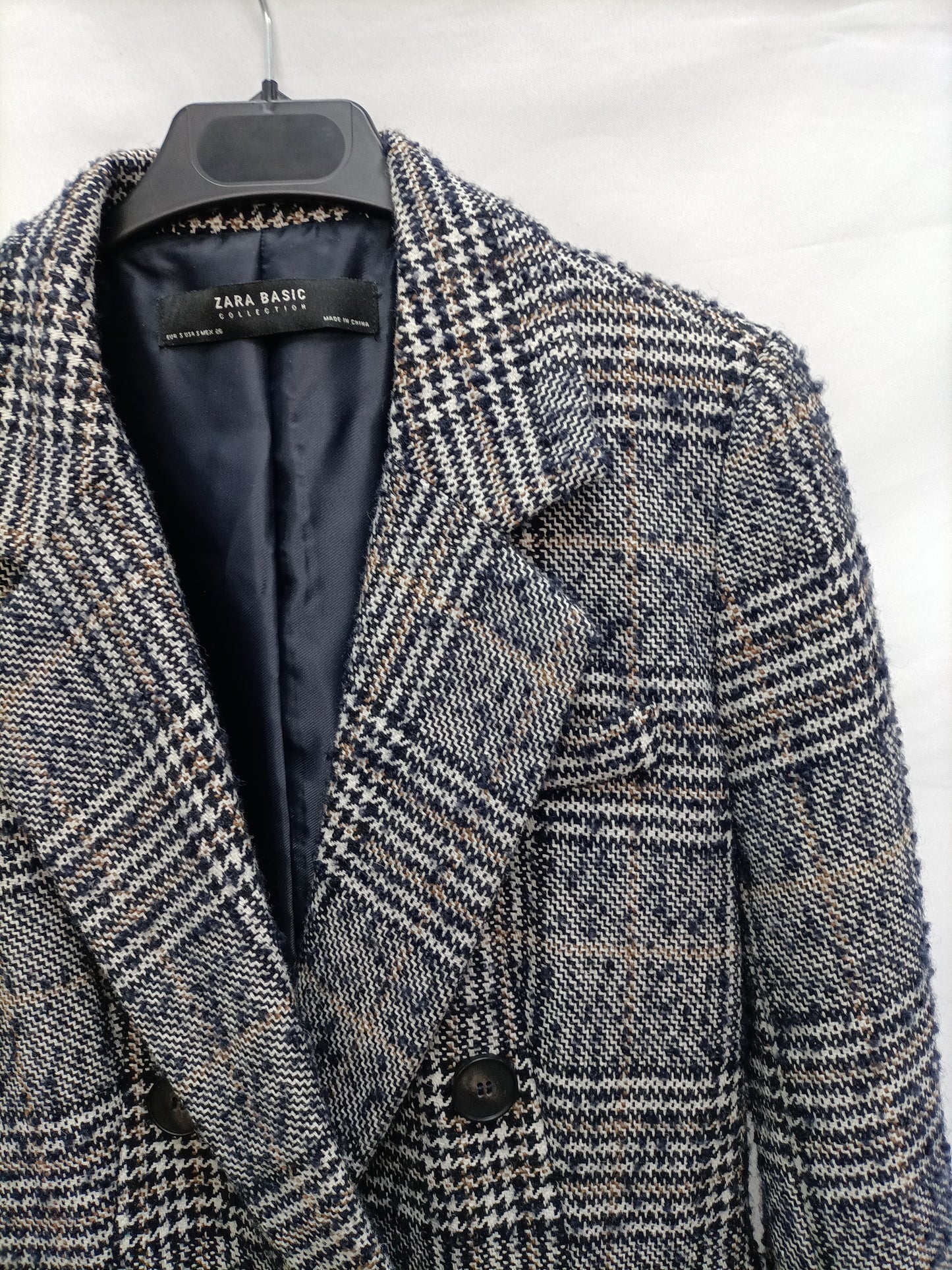 ZARA. Blazer cuadros cruzada T.s