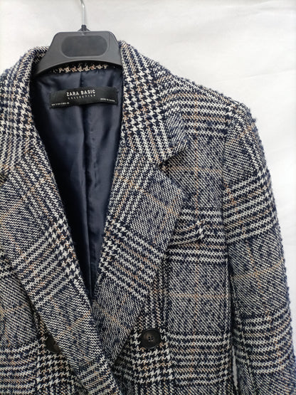 ZARA. Blazer cuadros cruzada T.s