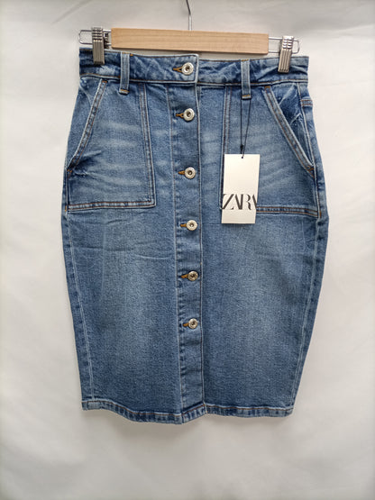 ZARA. Falda denim  botones T.s