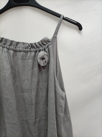 OTRAS. Top lino gris T.m