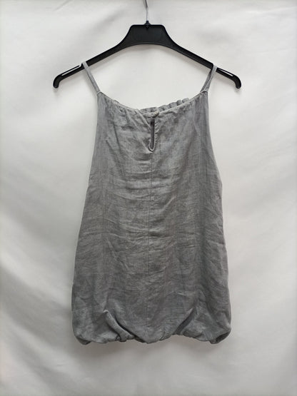 OTRAS. Top lino gris T.m