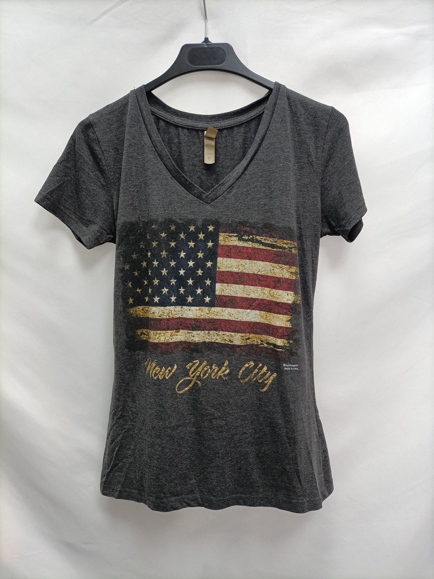 NYC IMAGE. Camiseta gris bandera T.m