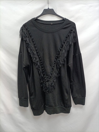 OTRAS. Sudadera larga flecos T.U(S)