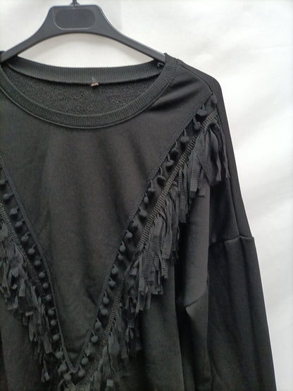 OTRAS. Sudadera larga flecos T.U(S)