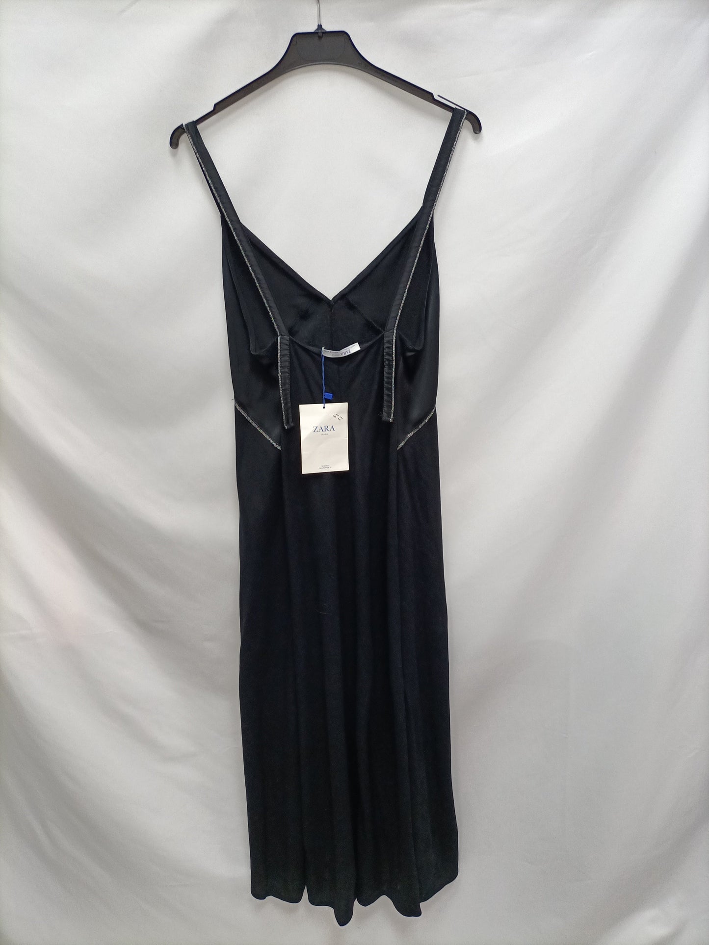 ZARA. Vestido largo Negro T.s