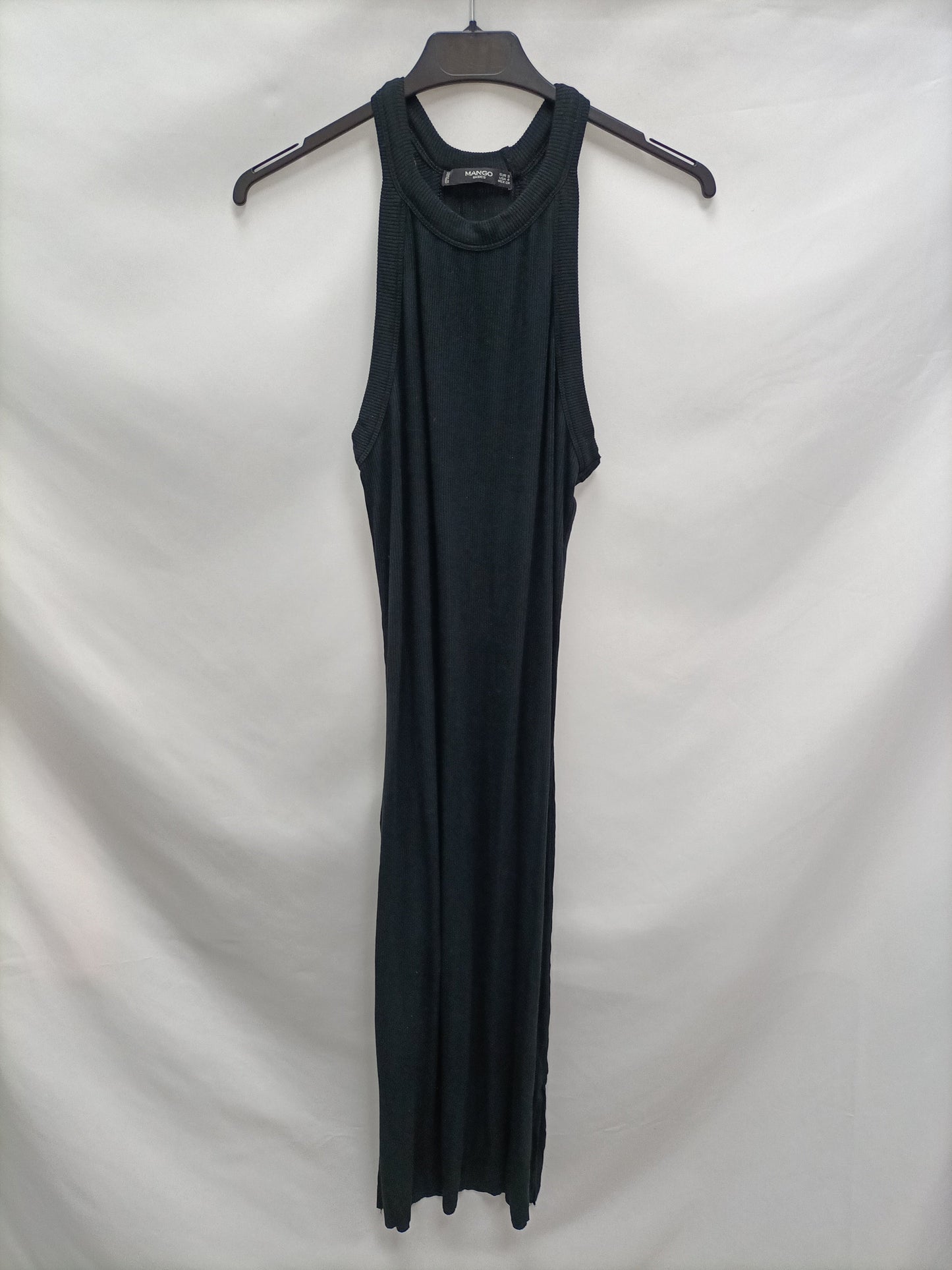 MANGO. Vestido midi Negro T.s