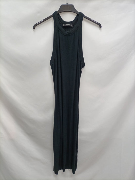 MANGO. Vestido midi Negro T.s
