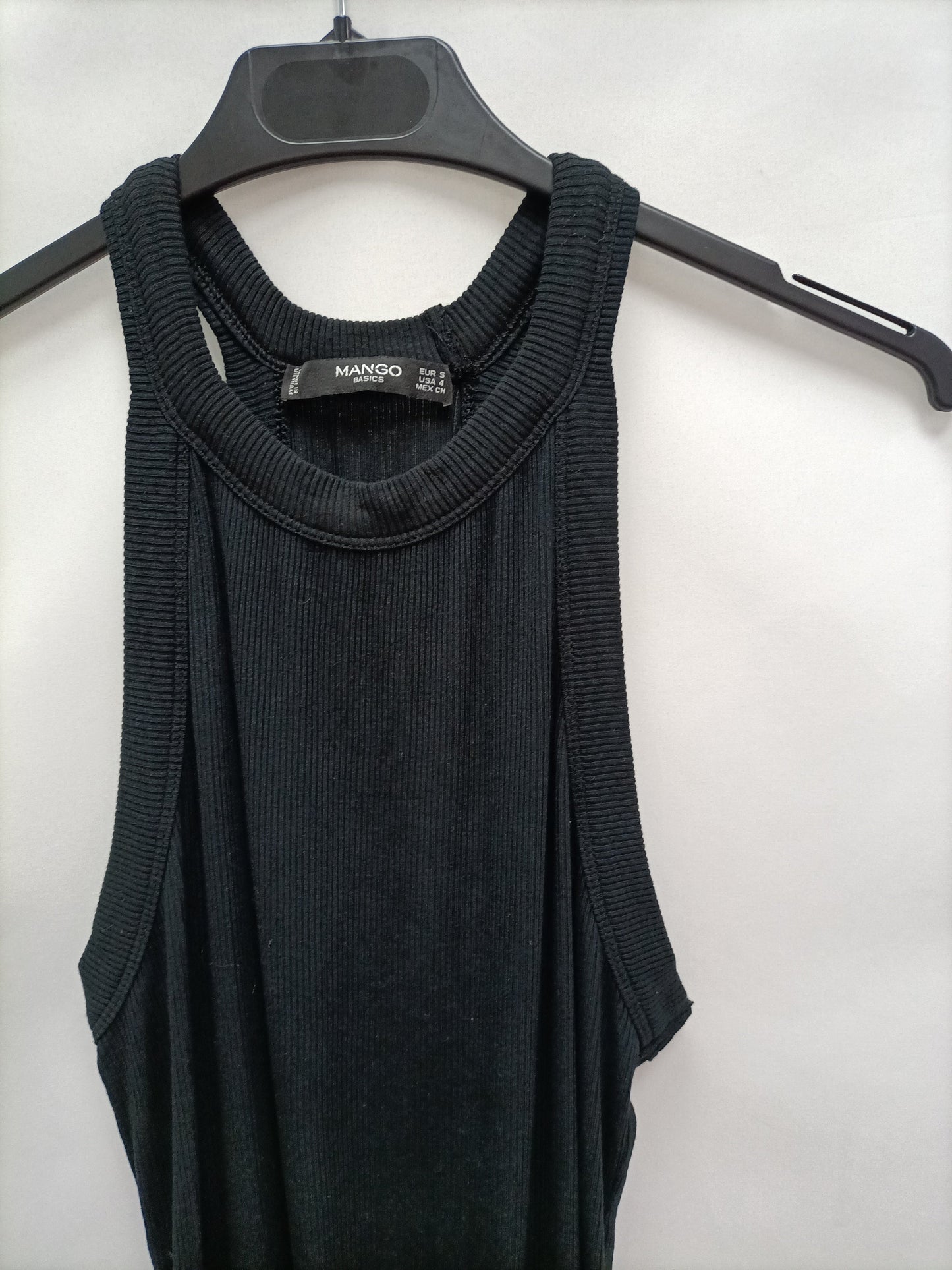 MANGO. Vestido midi Negro T.s